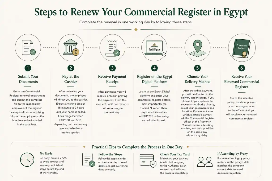 Documents for Renewing the Commercial Registry in Egypt